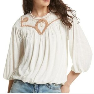 Free People Top Sz Small Boho Bow Detail